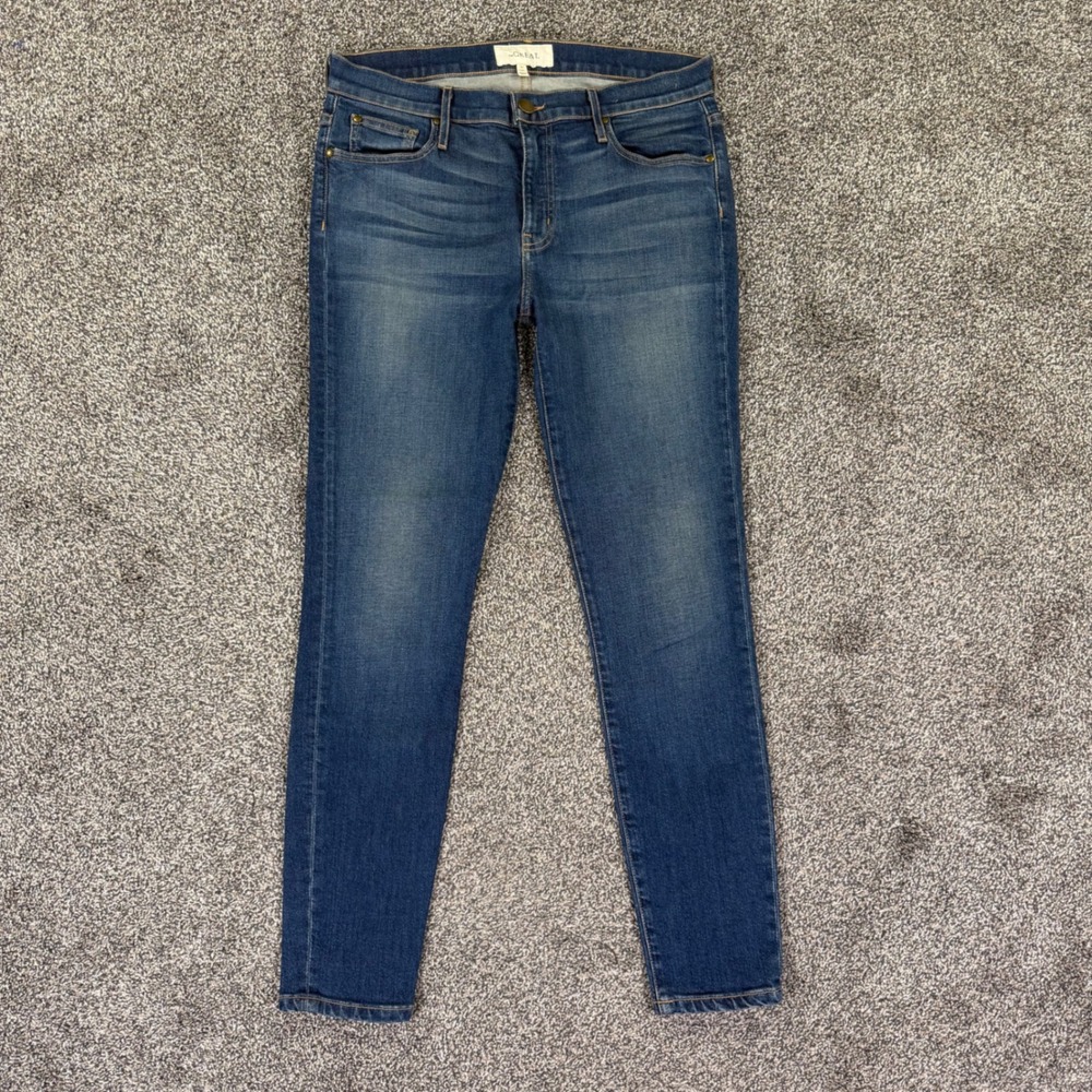 The Great The Skinny Skinny Jeans Womens 29 Blue Medium Wash Stretch USA Made